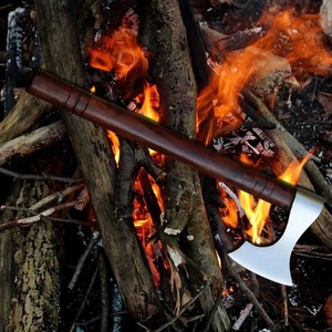 Hache à fendre Jexmoo personnalisée de 19,5 pouces en acier D2, manche en bois de rose, étui en cuir, cadeau d'extérieur, fait à la main, qualité industrielle - Product Image 2