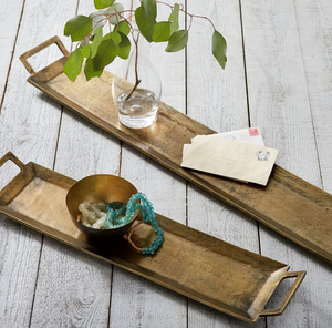 Bandeja de Metal Rectangular con Mango Lateral Proveedor al por mayor Bandeja de Vela de Metal de Gran Venta Decorativa de Tamaño Personalizado - Product Image 2