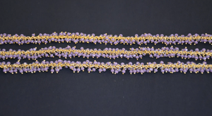 Chaîne de perles en verre lavande plaquée or, enveloppée de fil, motif raisins, épaisse, faite à la main, pour la fabrication de bijoux - Product Image 4