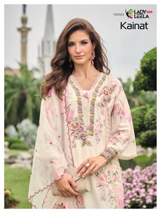 Venta caliente de muselina con estampado y bordado Kurti Pant y Dupatta Compras en línea al precio más bajo Fabricante DE LA India - Product Image 3