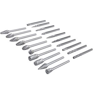Jeu de fraises rotatives en carbure Pacha de 20 pièces, tige de 3 mm (1/8 po), double coupe, 6 mm, brillantes, non revêtues, industrielles, garantie 3 ans - Product Image 1