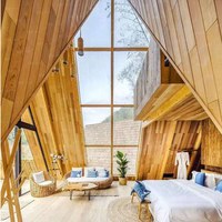 Maisons de villégiature uniques conformes aux normes australiennes, kit de maison préfabriquée en forme de A à 2 chambres en Italie