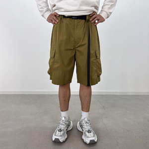 กางเกงคาร์โก้ขาสั้นผ้าไนลอนสำหรับผู้ชายกางเกงขาสั้นกลางแจ้งน้ำหนักเบาเอวยางยืดปิดกระเป๋าตกแต่งโลโก้ได้ตามต้องการ - Product Image 2