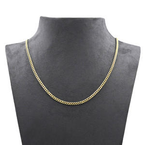 Cadena de Latón Tipo Curb de 20 Pulgadas con Extensión y Cierre de Langosta, Chapada en Oro de 18K, Estilo Hip Hop, Unisex, Venta al por Mayor, para Fabricación DIY - Product Image 3