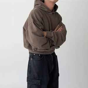 เสื้อมีฮู้ดสำหรับผู้ชายโอเวอร์ไซส์สไตล์วินเทจผ้าเฟรนช์เทอร์รี่โอเวอร์ไซส์กำหนดโลโก้ได้เอง - Product Image 6