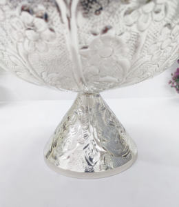 แท่นวางโชว์ชามผลไม้แฟนซีแผ่นอลูมิเนียมนิกเกิล100% ดีที่สุดจากผู้ผลิตอินเดีย - Product Image 4