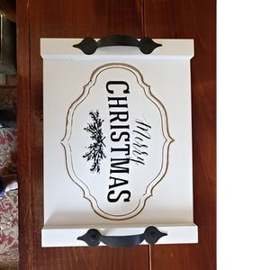 Plateau de service moderne en bois et métal pour Noël Plateau de fruits de qualité pour la décoration de table de mariage Cadeau de Noël pour 2024 - Product Image 5