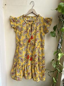 Coton indien Hippie Paisley bohème Gypsy MAXI Boho robe pour femmes décontracté Floral robe courte licou décolleté gland - Product Image 3