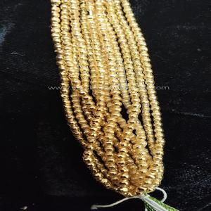 Golden Metallic Hollow Glass <b>Beads</b> 2mm to 6mm Crystal Lampwork & Jewelry Making <b>Beads</b> Box Packing - Product Image 4