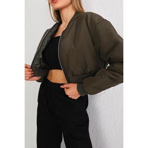 Cappotto Bomber Oversize kaki da donna