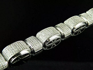 กำไลข้อมือ15.25สำหรับผู้ชายสร้อยข้อมือเพชรโมอิสซาไนต์แท้ประดับ925ชุบทองคำขาวและกำไลข้อมือ - Product Image 2