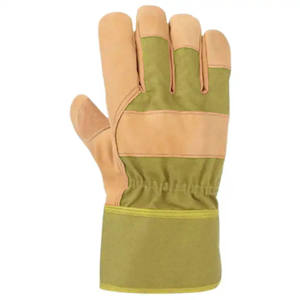 Gréeur canadien le mieux classé Vêtements de travail d'hiver haute visibilité Gants de sécurité Logo personnalisable Vestes en cuir fendu en cuir de vachette renforcé - Product Image 5