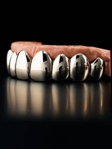 <b>Fine</b> <b>Jewelry</b> Hip Hop Teeth Grills Real Gold Plating Heavy Solid 925 Sterling Silver Fit Deep Cut Teeth Grillz for Teeth - Product Image 4