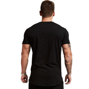 Ropa deportiva personalizada para correr para hombre, camiseta atlética gruesa de talla grande con hombros caídos, secado rápido, elástica, transpirable, 100% algodón - Product Image 2