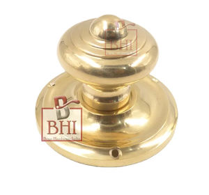 Bouton de porte en laiton antique-Conception de rotation sans rotation avec laiton poli (50x80mm) - Product Image 4