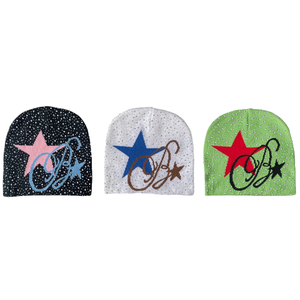 Nouveau Bonnet Y2K Prêt à Expédier, Bonnet en Tricot avec Strass, Diamants et Cristaux pour le Ski, Bonnet Coupe-Vent à la Mode pour Hommes et Femmes - Product Image 6