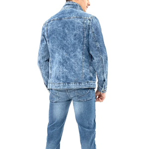 Veste en jean 100% coton à col rabattu surdimensionné pour hommes Respirante Coupe-vent Saison hivernale Prix de gros bon marché - Product Image 2