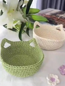 Two Piece Small Kids Storage <b>Baskets</b> Adorable Handmade Organizer for <b>Toys</b> Room Decor and Tabletop Display Wholesale From India - Product Image 6