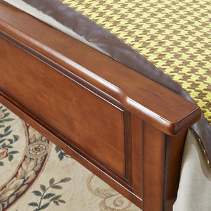 Juego de cama doble antiguo hecho de madera de caoba de alta calidad con color marrón para muebles de dormitorio - Product Image 4