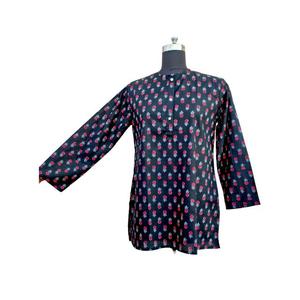 Kurtis de Algodón Estampado para Oficina, Blusa Casual para Mujer, Largo hasta la Rodilla, Estampado Digital, Algodón Puro, Elástica, de Secado Rápido - Product Image 2