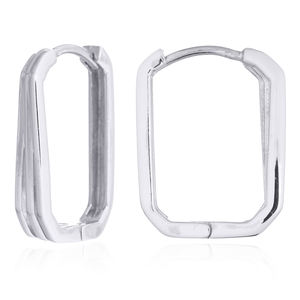 Pendientes de aro con bisagras de Plata de Ley 925 elegantes para mujer de Tailandia, forma octogonal, informal/deportivo para fiestas, regalos al por mayor - Product Image 2