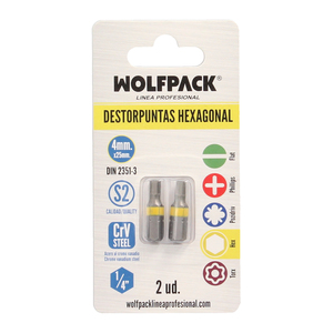 Destorpuntas Esagonali 4,0 mm. (2 Pezzi) Acciaio S2 al Cromo Vanadio - Product Image 3