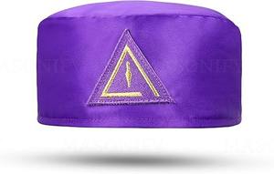 Chapeau de cérémonie maçonnique Royal & Select Master Crown, en satin violet brodé, disponible en (S 2XL) - Product Image 2