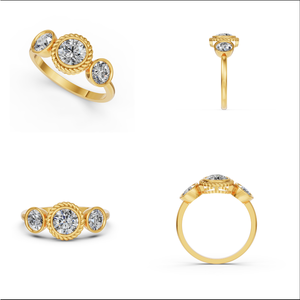 Anillo de Compromiso y Boda de Lujo para Mujer, Oro Sólido de 14K, Oro Amarillo y Blanco, Diamante Cultivado en Laboratorio de 1.56 Quilates, Claridad VS, Color EF, Corte Brillante - IGI - Product Image 2