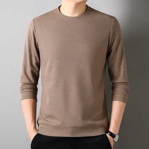 <b>Men's</b> New Business Casual <b>Long</b>-<b>Sleeved</b> Knitted Top Autumn Winter Comfortable Fashionable Versatile Top Solid Color Neck <b>T</b>-<b>shirt</b> - Product Image 3