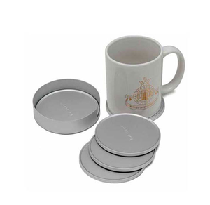 Sous-verres en pierre en acier inoxydable plaqué argent pour thé café boissons gazeuses portables pour les fêtes - Product Image 5
