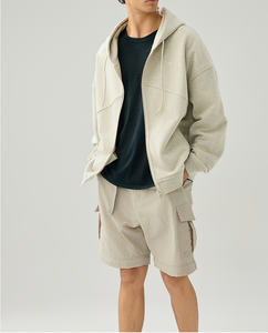 Fabricante de Sudaderas con Capucha Personalizadas OEM, Sudadera con Capucha Cuadrada de Alta Calidad 100% Algodón para Hombre, Sudadera con Capucha con Estampado Puff, Sudadera con Capucha con Cierre - Product Image 2