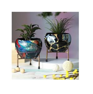 Bonita maceta para plantas suculentas, maceta creativa Simple con combinación de marco de Metal en maceta, exquisita, duradera, elegante, personalizable - Product Image 5