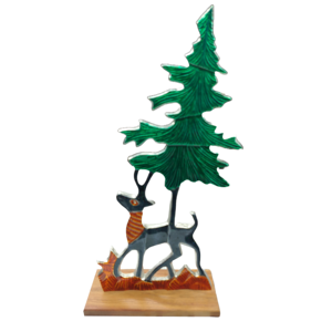 Nuevo adorno de mesa, escultura de Metal de Reno navideño con Base de madera, adornos de decoración de habitación estéticos modernos - Product Image 3