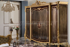 Armoire sculptée lourde franciscaine pour chambre à coucher garde-robe en bois de conception impériale nouvelle armoire de chambre de Style Antique - Product Image 6