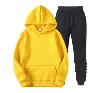 Ensembles Marque Solide Couleur Casual Hoodies + Fitness Pantalon Hommes Femmes Automne Hiver Chaud Pantalons De Survêtement Survêtement Joggers Sportswear Costume - Product Image 2