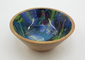 Nueva llegada de madera y Meena Work Cuenco de cocina de calidad de lujo Forma redonda Cuenco de mesa de madera maciza Hecho a mano - Product Image 3