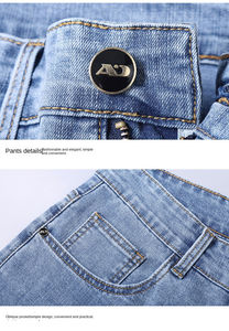 Jeans en denim extensible 100% coton élasthanne pour hommes délavés à la pierre OEM Style personnalisé Hip Hop Fashion - Product Image 5