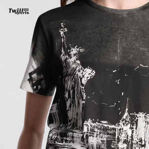 T-shirts Femme Respirants Éco-responsables Vagues Estivales 2026 en Fibre de Bambou 100% Toile, Fabrication Américaine, Vente en Gros - Product Image 2