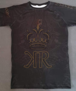 Vêtements Spandex de Gym pour Hommes Jiu Jitsu Gi BJJ Rash Guard Printing Sublimation Printed Grappling Wear Tight Casual T shirt - Product Image 6