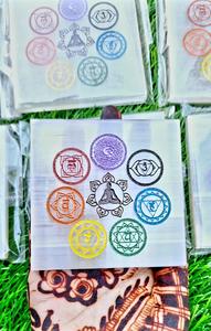 Placa Cuadrada de Selenita Natural con Símbolo Grabado para Sanación Reiki y Cristal de Fengshui, 3 x 3 Pulgadas (Peso - 95 GMS) - Product Image 2