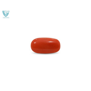 Coral Rojo de Alta Calidad de 9.48 Quilates, Certificado por GIA, Gema Mineral Cuadrada en Amarillo, Verde y Blanco, Pulida y Tratada con Calor - Product Image 1