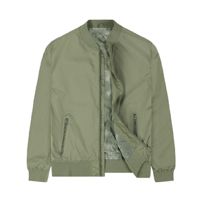 Chaquetas bomber de color oliva para hombre, diseño personalizado, estilo moderno, corte ajustado, color sólido, para la temporada de invierno. - Product Image 1