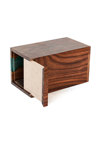 Urna de cremación de palisandro hecha a mano, caja conmemorativa de resina verde (6x6x11 pulgadas), urnas de cremación para cenizas humanas y de mascotas - Product Image 6