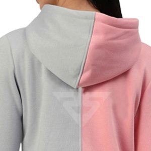 Dos colores de tono Diseño personalizado Mujeres Moda Sudaderas con capucha Logotipo personalizado Serigrafía Manga larga Mujeres Sudadera con capucha - Product Image 5