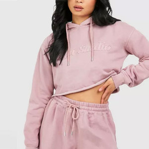 ชุดวอร์มครอปแฟชั่นสำหรับผู้หญิง สไตล์ลำลอง ชุดวอร์มครอปซิปสำหรับผู้หญิง - Product Image 4