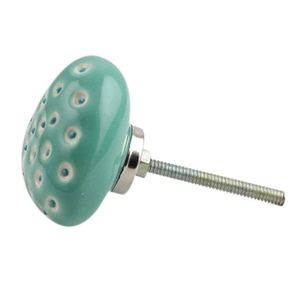 Quincaillerie d'armoire de cuisine en céramique en vrac, commode verte, poignées de meubles gravées en cœur, placard de tiroir Vintage 4.44 cm CHK-27 - Product Image 2