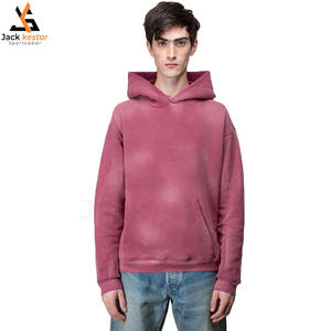 Best Sale Wholesale Winter Men's Oversized Eco-Friendly Plain Dyed Custom <b>Sun</b> Fade Thermal Hoodie OEM Service - Product Image 1