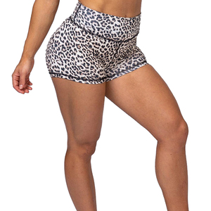 Pantalones cortos de cintura alta para mujer, Shorts suaves de entrenamiento con estampado de poliéster y LICRA para correr, Camuflaje atlético, superventas de 2023 - Product Image 4