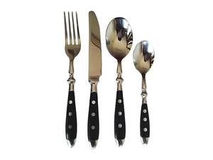 Durable venta al por mayor precio bajo diseño especial ampliamente utilizado cuchara azul tenedor cuchillo de acero inoxidable juego de cubiertos de boda para comer comida - Product Image 3