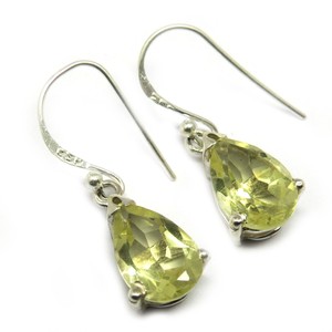 Pendientes de Plata de Ley 925 con Topacio Limón de Corte Ovalado, Estilo Bohemio, Joyería de Moda al por Mayor - Product Image 1